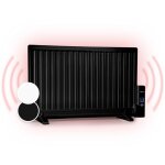Oneconcept - wallander radiateur  bain d'huile ultra plat 800w thermostat - noir
