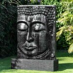 Wanda collection - grande fontaine extrieur mur d'eau visage de bouddha 180 cm