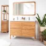Wanda collection - meuble salle de bain en teck massif et cramique toni 120 cm