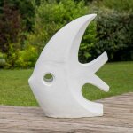 Wanda collection ? sculpture poisson blanc 100 cm ? fibro - ciment trait� uv et gel ? �l�gance art d�co ...