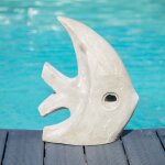 Wanda collection - sculpture moderne jardin poisson petit mod�le gris 50 cm