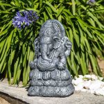 Wanda collection - statue ganesh 40cm noir gris Wanda collection - statue ganesh 40cm noir gris