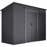 Wasabi - abri de jardin m�tallique 3, 14m2 light anthracite - 2 caillebotis - double porte coulissante ...
