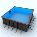 Waterclip egine piscine en bois pin 370x370x147 cm