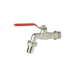 Robinet de puisage laiton nickel� 1 / 4 tour m�le 3 / 4 nez 3 / 4 tuyau �15