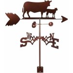 Way - pieu de jardin en m�tal avec silhouette de vache - roue de vent pour girouette