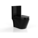 Vente - unique ? wc � poser c�ramique noir brillant ? �vacuation verticale ? abattant frein de chute ...