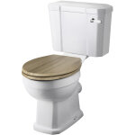 Hudson reed ? wc � poser r�tro en c�ramique blanche ? lunette abattant mdf finition noyer ? garantie ...