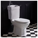 Planetebain - wc rétro avec lave mains et abattant blanc Planetebain - wc rétro avec lave mains et abattant blanc