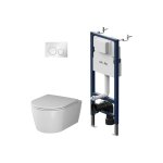 Am. pm - wc set pack wc b�ti - support + wc suspendu sans bride + abattant softclose + plaque chrome