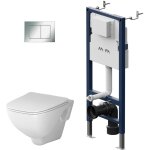 Wc set pack wc bti - support + wc suspendu sans bride + abattant softclose + plaque chrome - am. pm