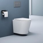Doporro - wc suspendu blanc cuvette c�ramique toilette abattant silencieux avec frein de chute aix108n ...
