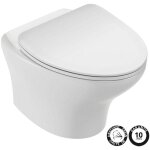 Jacob delafon - wc suspendu compact sans bride nouvelle vague + abattant economie d'eau Jacob delafon - wc suspendu compact sans bride nouvelle vague + abattant economie d'eau