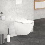 Ecd germany - wc suspendu sans bride, court, 49 cm, blanc brillant, cuvette en céramique avec surface ... Ecd germany - wc suspendu sans bride, court, 49 cm, blanc brillant, cuvette en céramique avec surface ...