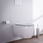 Bernstein - wc suspendu design sans rebords c�ramique sanitaire toilettes mural � poser avec abattant ...