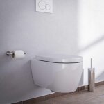 Bernstein - wc suspendu design sans rebords c�ramique sanitaire toilettes mural � poser avec abattant ...