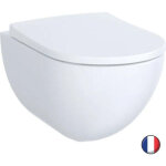 Wc suspendu rimfree sans bride acanto car�n� avec abattant frein de chute - geberit