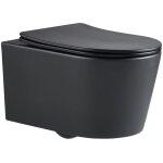 Swiss aqua technologies wc suspendu sans bride et fixations invisibles + abattant frein de chute, noir ...