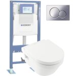 Wc suspendu sans bride villeroy et boch architectura + abattant + bati support geberit + plaque de commande ... Wc suspendu sans bride villeroy et boch architectura + abattant + bati support geberit + plaque de commande ...