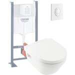 Villeroy&boch - wc suspendu sans bride villeroy et boch architectura + abattant + bati support grohe ...