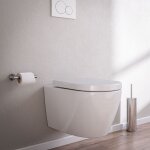 Wc suspendu sans rebord b - 8030r blanc - avec nano - rev�tement - couvercle soft - close inclus avec ...