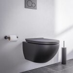 Bernstein - wc suspendu noir mat cuvette sans rebord toilettes fond creux abattant fermeture douce, cramique ...