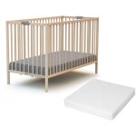 Webaby - lit b�b� pliant en bois avec matelas 60 x 120 cm flex