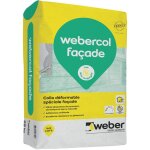Weber saint gobain - colle dformable spciale faade, 25kg, blanc, pose de plaquettes, carrelages, pierres ...