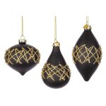 Assortiment de pendentifs en verre embellish noir - or