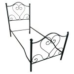 Webmarketpoint - lit queen size poppy fer forg� noir dor�