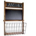 Webmarketpoint - porte - lettres en bois 1 place avec ardoise familiale cm45x14, 5h66, 5