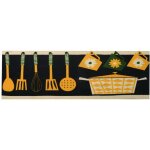 Tapis de cuisine pvc noir jaune cm120x50x0, 6