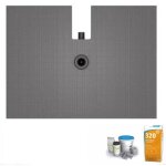 Wedi - pack receveur de douche  carreler fundo plano 120 x 90 + bonde intgre + kit d'tanchit + ...