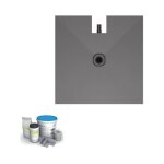 Wedi - receveur  carreler 100 x 100 cm fundo plano, bonde intgre + kit d'tanchit
