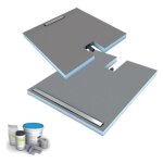 Wedi - receveur  carreler 120 x 90 cm fundo plano linea - coulement linaire sortie sur le petit cot ...