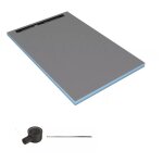 Wedi - receveur de douche � carreler 120 x 100 cm fundo riolito neo avec �coulement horizontal + barrette ...