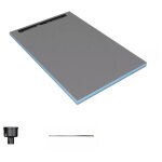 Wedi - receveur de douche � carreler 120 x 90 cm fundo riolito neo avec �coulement vertical + barrette ...