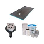 Wedi - receveur de douche � carreler 120 x 90 - kit complet � carreler avec bonde horizontale et kit ...