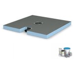 Wedi - receveur de douche  carreler 120 x 120 fundo plano + bonde intgre + kit d'tanchit