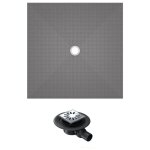 Wedi - receveur de douche � carreler 150 x 150 fundo primo carr� �coulement centr�e + bonde horizontale ...