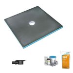 Wedi - receveur de douche à carreler 150 x 150 fundo primo écoulement centrée + bonde horizontale + kit ... Wedi - receveur de douche à carreler 150 x 150 fundo primo écoulement centrée + bonde horizontale + kit ...