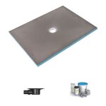 Wedi - receveur de douche  carreler 180 x 90 fundo primo rectangle coulement centr + bonde horizontale ...