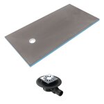 Wedi - receveur de douche  carreler 200 x 100 fundo primo rectangle coulement excentr + bonde horizontale ...