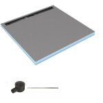 Wedi - receveur de douche � carreler 90 x 90 cm fundo riolito neo avec �coulement horizontal + barrette ...