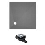 Wedi - receveur de douche  carreler 90 x 90 fundo primo carr coulement excentr + bonde horizontale ...