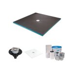 Wedi - receveur de douche  carreler 90 x 90 - kit complet  carreler avec bonde verticale + kit d'tanchit ...