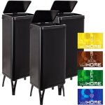 Wellhome - well home mobiliario & decoración 3 poubelles intelligentes de 60 l c / u, hauteur : 95, 5 ... Wellhome - well home mobiliario & decoración 3 poubelles intelligentes de 60 l c / u, hauteur : 95, 5 ...