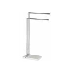 Porte serviettes sur pied noble wenko 2 barres sche serviettes, accessoire salle de bain, acier et base ...
