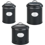 Lot de 3 boites de conservation hermétiques avec couvercles nero wenko, métal vernis, 1l (3 x 18 cm), ... Lot de 3 boites de conservation hermétiques avec couvercles nero wenko, métal vernis, 1l (3 x 18 cm), ...