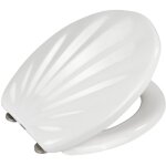 Wenko - abattant wc premium coquillage avec frein de chute lunette wc clipsable, fixation acier inox, ...